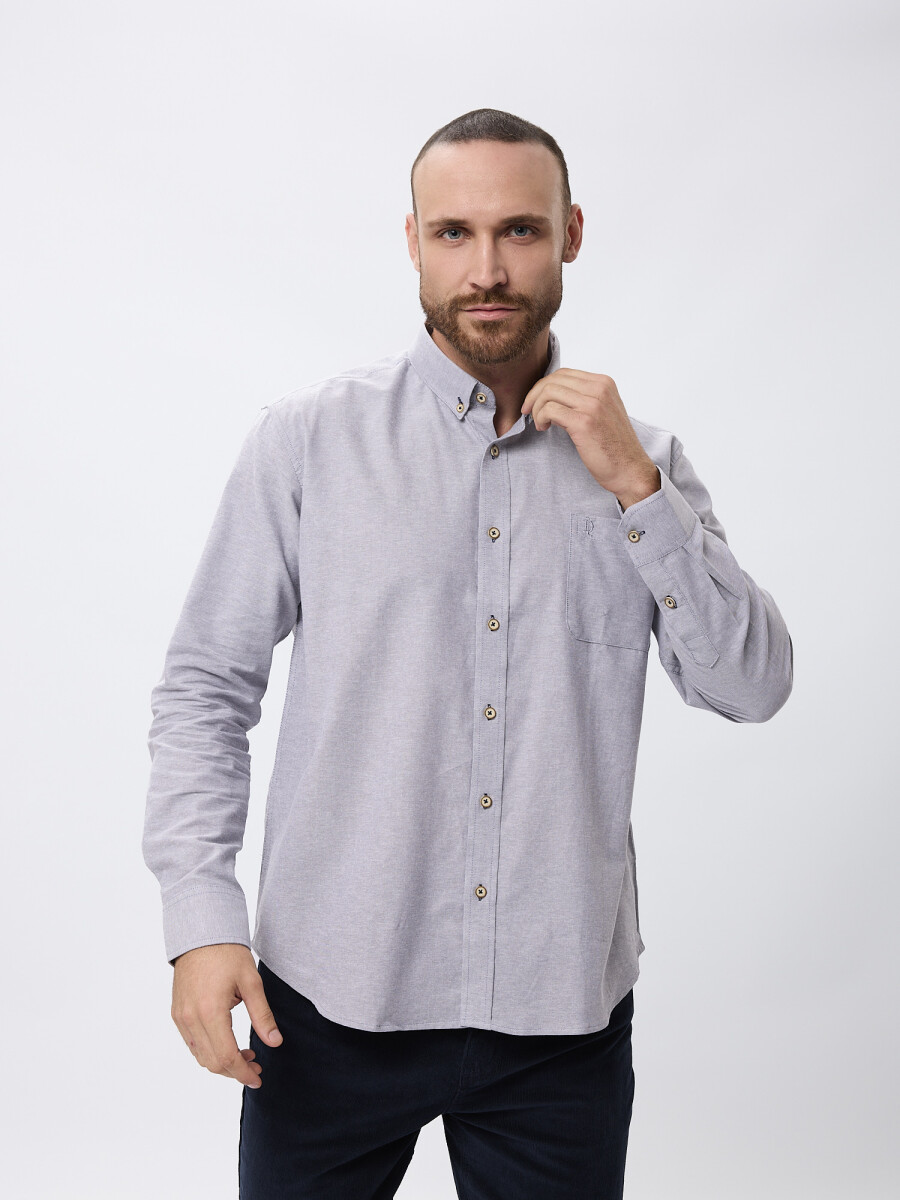 Camisa oxford lisa - gris 