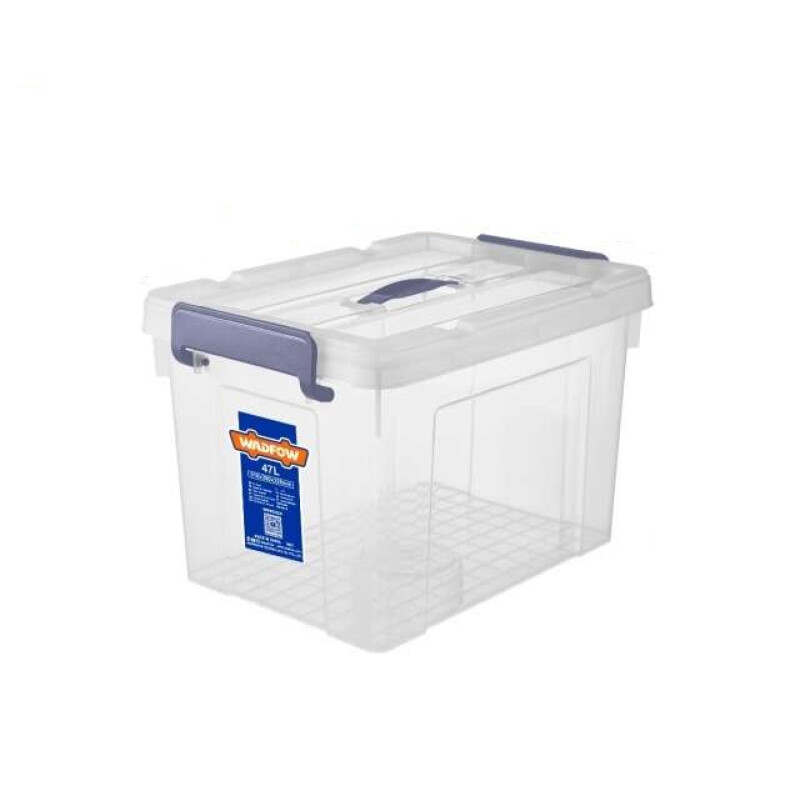 CAJA CONTENEDOR PLASTICO APILABLE TRANSPARENTE 47LT WADFOW WTB2350 CAJA CONTENEDOR PLASTICO APILABLE TRANSPARENTE 47LT WADFOW WTB2350