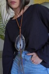 Simple Ágata Necklaces Gris