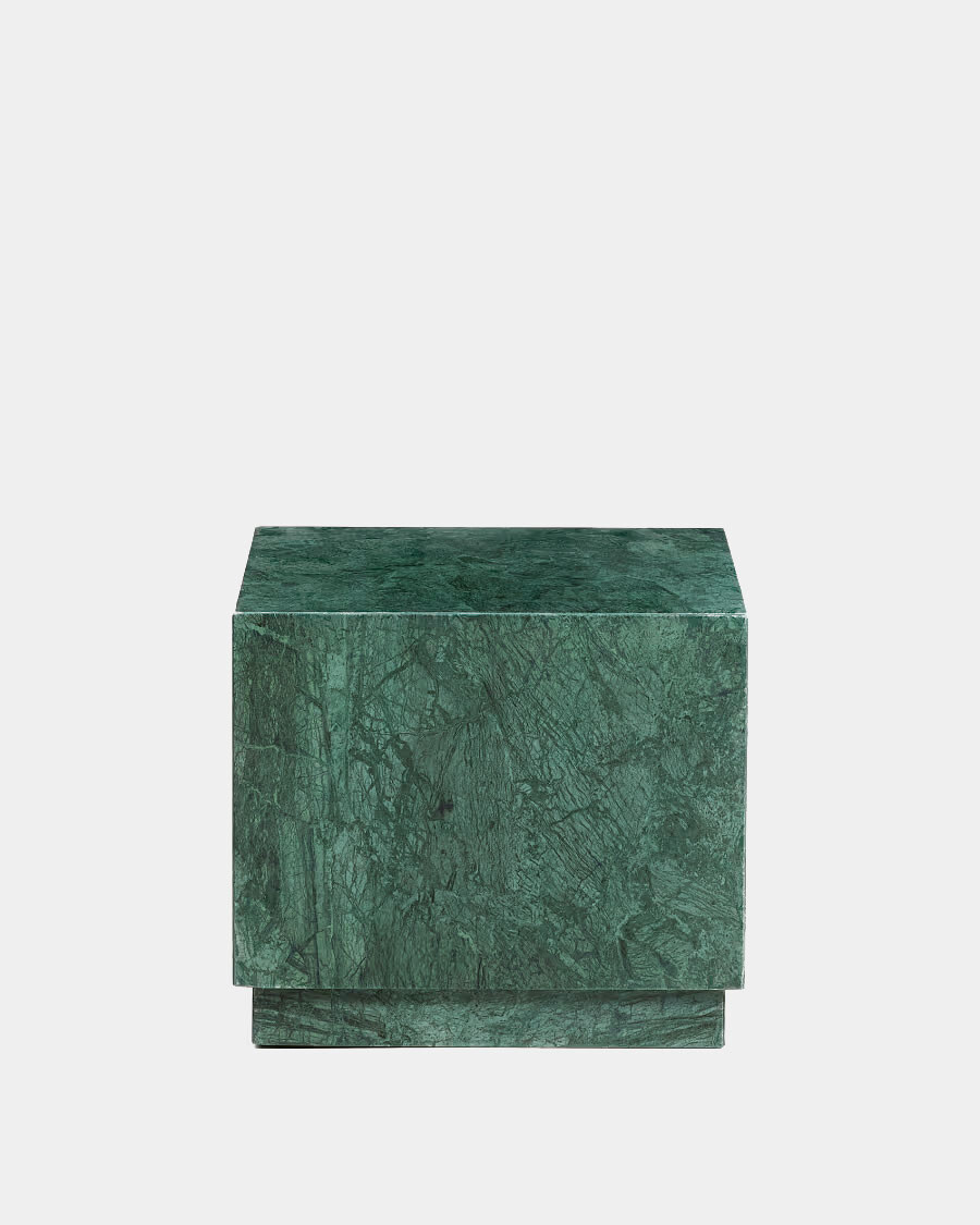 Mesa auxiliar Sorein de mármol verde 40 x 40 cm Mesa auxiliar Sorein de mármol verde 40 x 40 cm