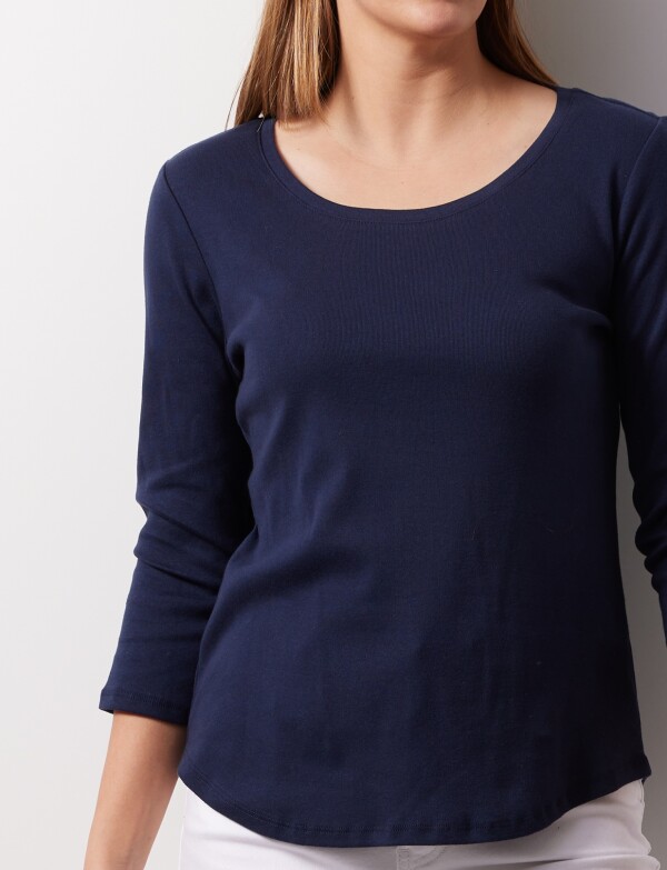 Remera Algodon Basica AZUL