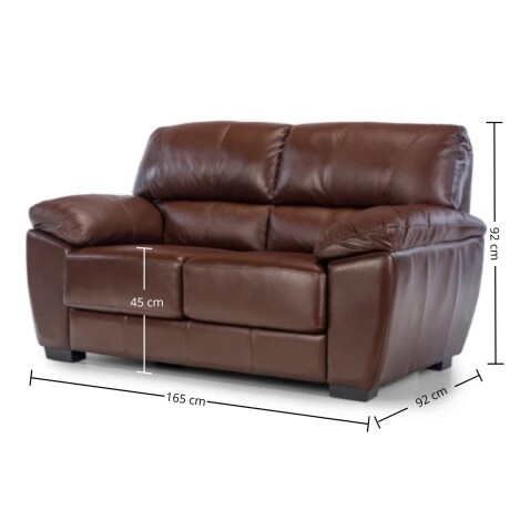Sofá Pacific - Cuero Básico - 2 Cuerpos New Brown - (Preventa)
