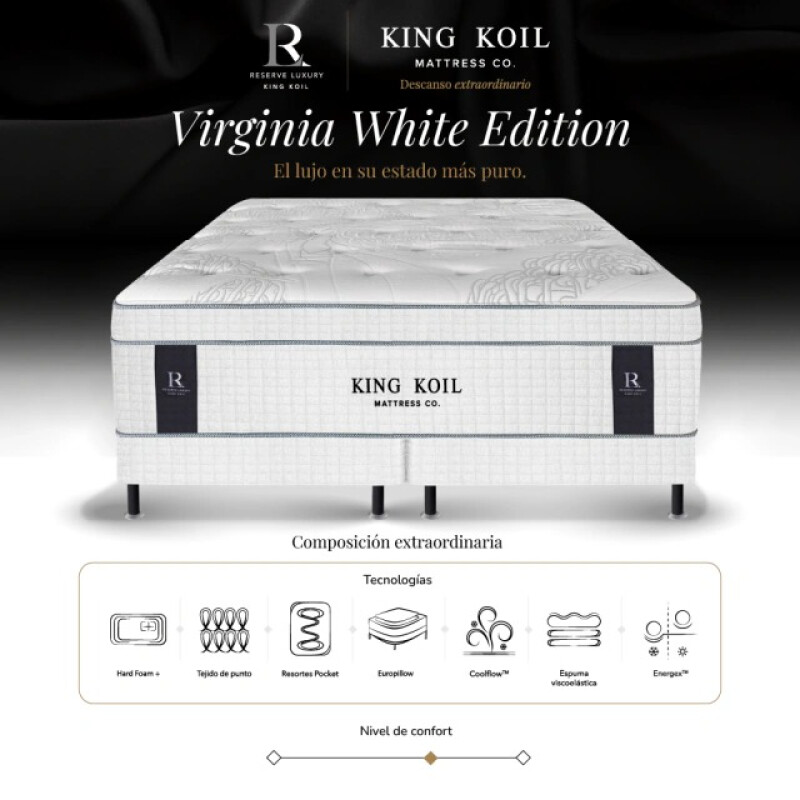 Colchon Virginia White Queen 160x200