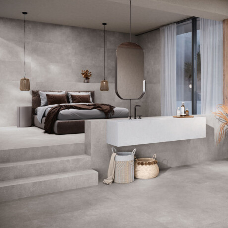 Porcelanato gris mate liso 60x120Cm piso pared GRIS