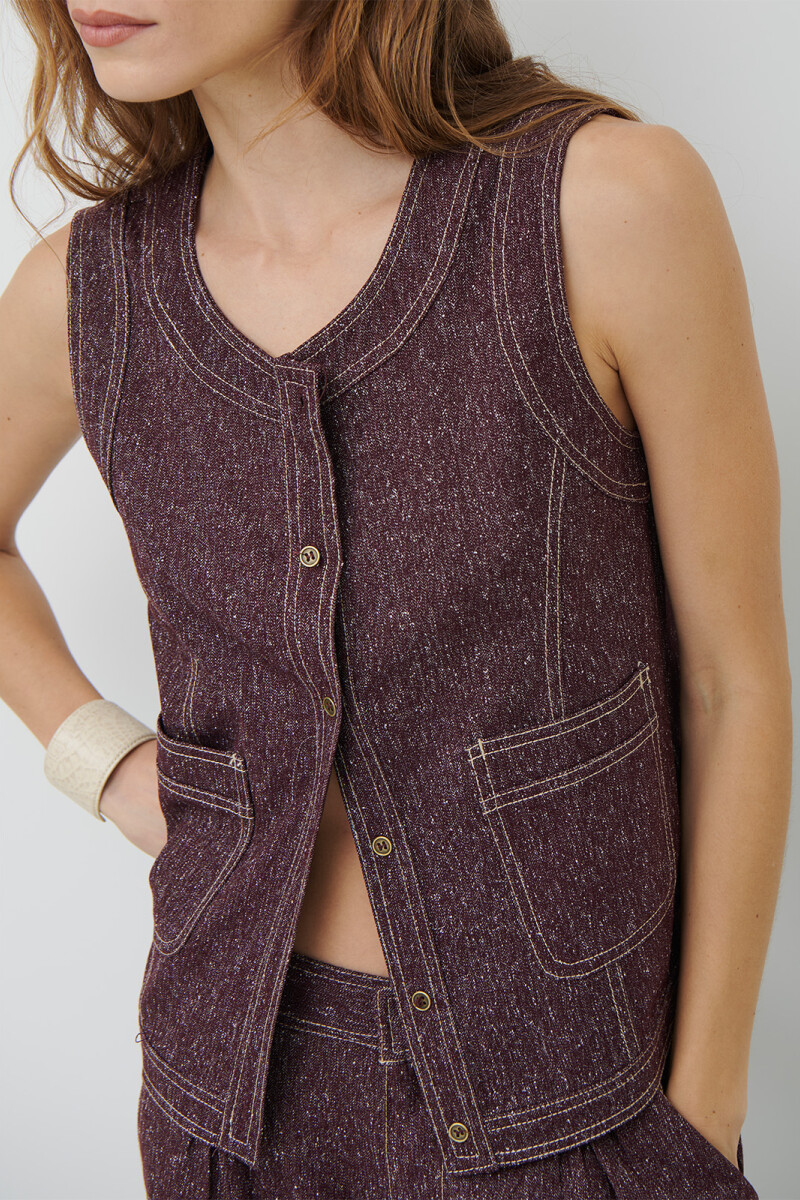 CHALECO MINI ESPIGA BURDEOS