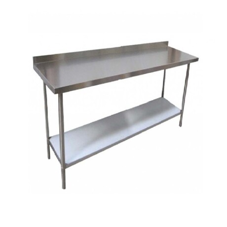 Mesada de Trabajo con Estante y Respaldo de Acero Inoxidable 90 x 60 x 85 cm Mesada de Trabajo con Estante y Respaldo de Acero Inoxidable 90 x 60 x 85 cm