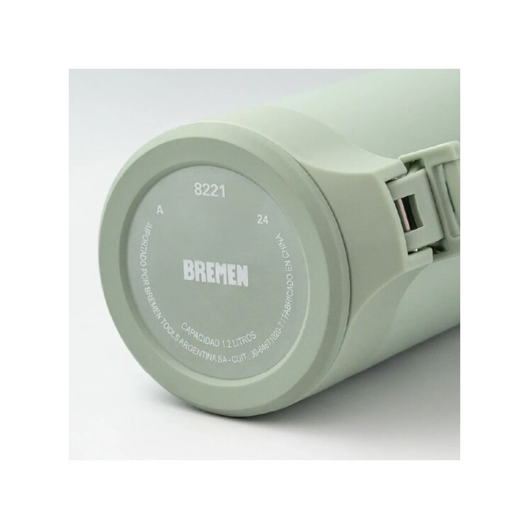 Termo Bremen 1.2 L Acero Inoxidable con Pico Cebador y Manija Ergonómica Verde Termo Bremen 1.2 L Acero Inoxidable con Pico Cebador y Manija Ergonómica Verde
