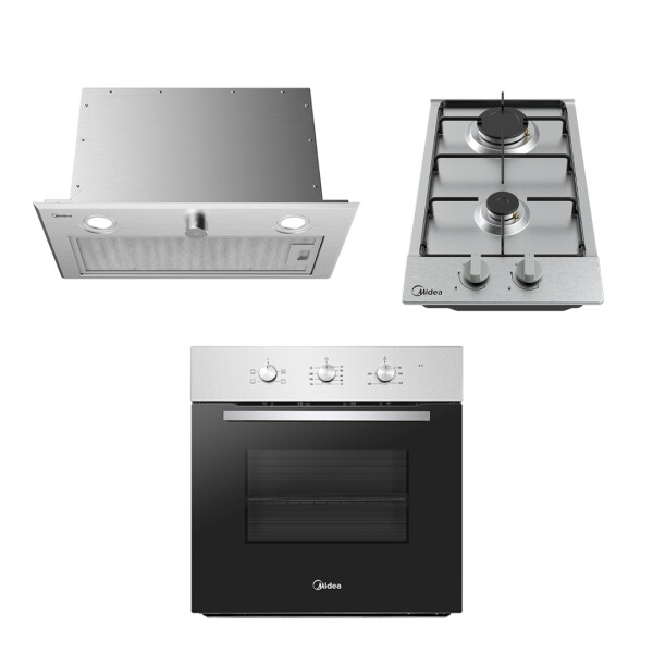 Combo empotrable Midea Horno + Anafe 2 hornallas + Campana Combo empotrable Midea Horno + Anafe 2 hornallas + Campana