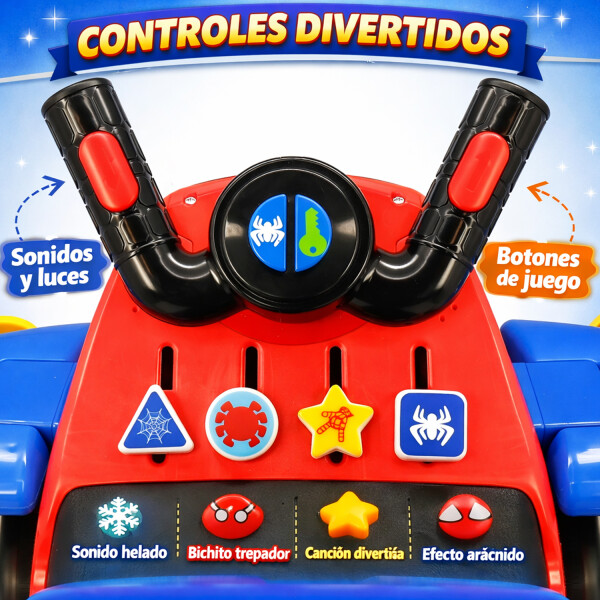 Buggie Avión Spiderman Con Luz Y Sonido 61531 BUGGIE AVION SPIDEY C/LUZ Y SONIDO 61531