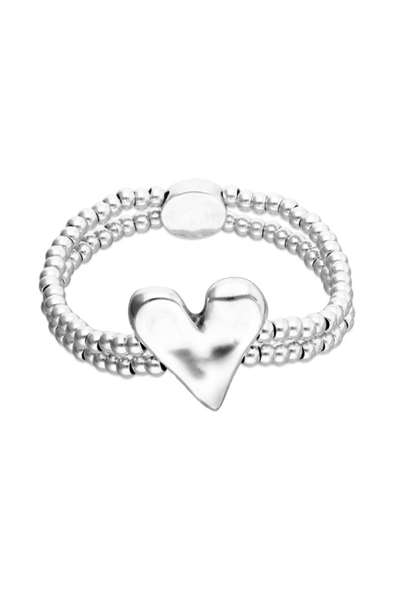 PULSERA DE ALEACION DE METALES BAÑADO EN PLATA DE LEY CON DETALLE DE CORAZÓN - Pulsera 