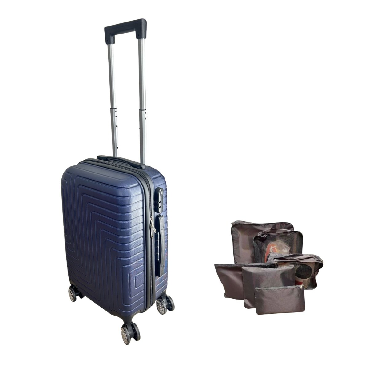 Valija Carry-on de mano Rígidas Con Organizadores - Azul oscuro 