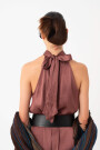 VESTIDO LARGO CUELLO HALTER Violeta