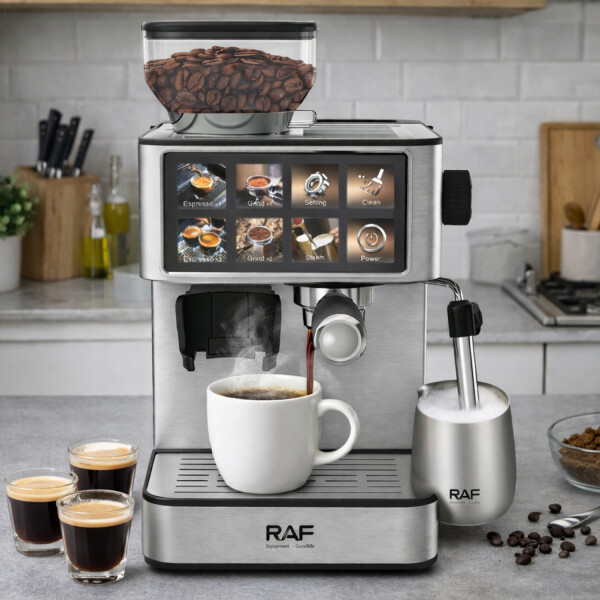 Cafetera Semiautomática Raf R.0206 Con Moledor CAFETERA RAF + MOLEDORA DE CAFE R0206