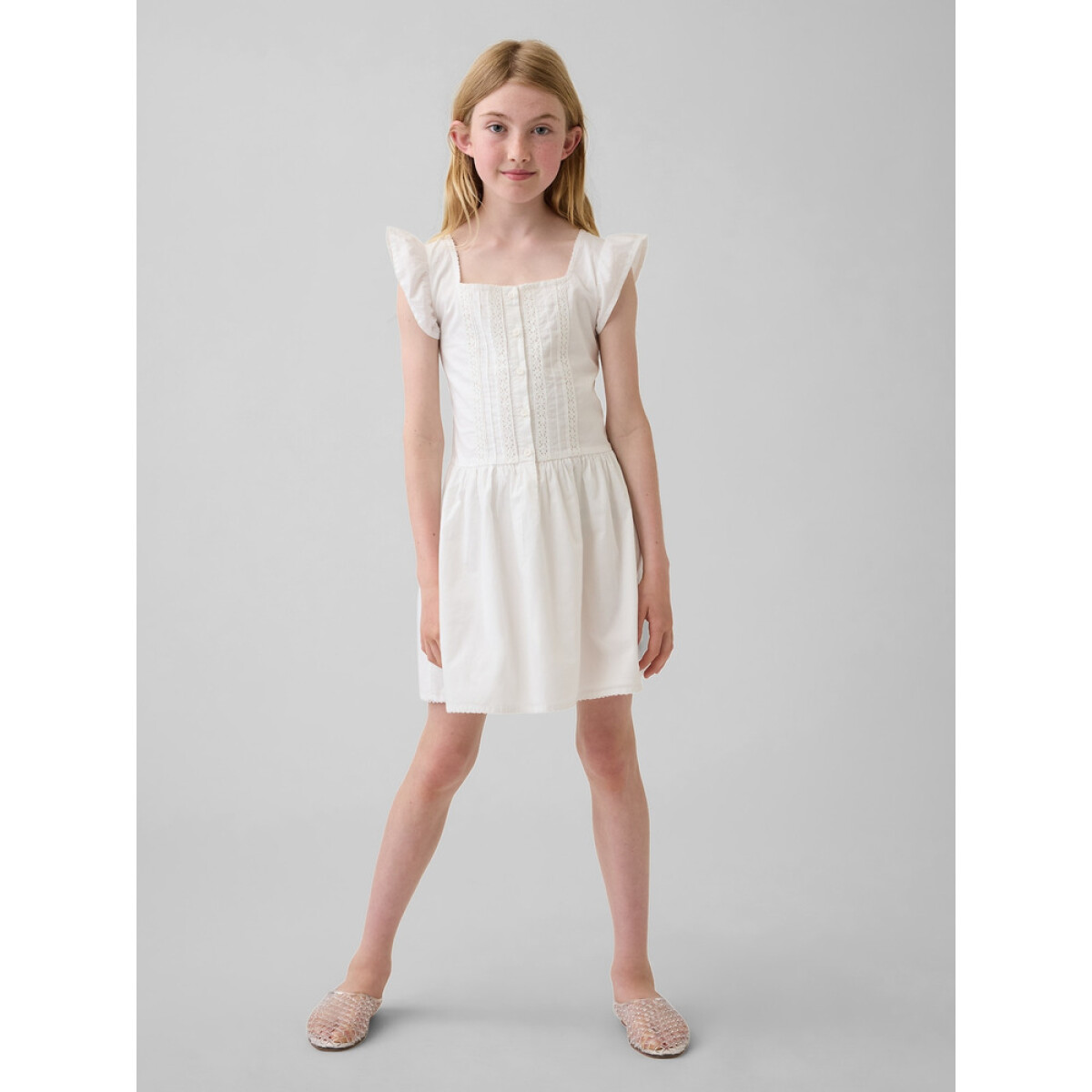 SS LACE TRIM DRS - NEW OFF WHITE 