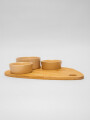 Tapas Y Picadas<br /> Set 3 Cuencos Con Tabla Color Unico