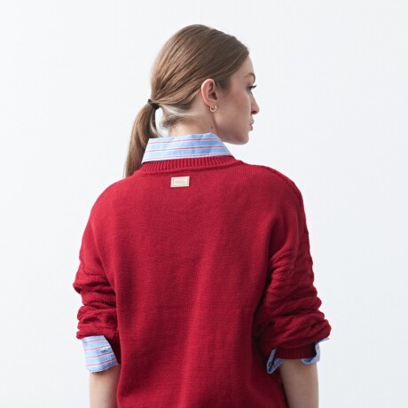 SWEATER DAMASO Rojo Oscuro