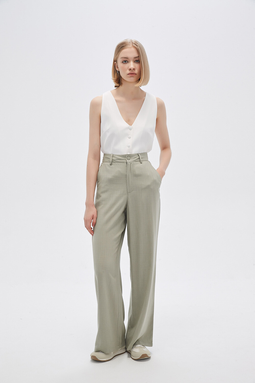 Pantalon Altova Verde Grisaceo