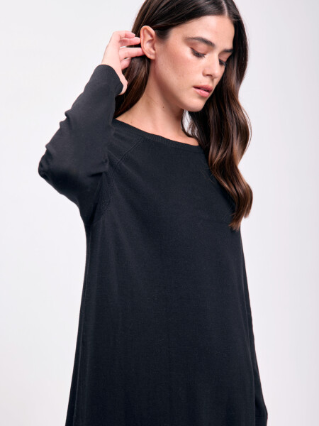 Vestido largo punto Negro