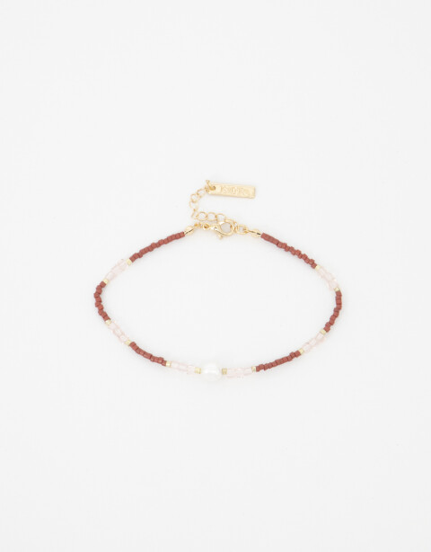 Pulseras Flexibles Perla Pulsera Flexible Con Beads Y Perlas. - Dorado