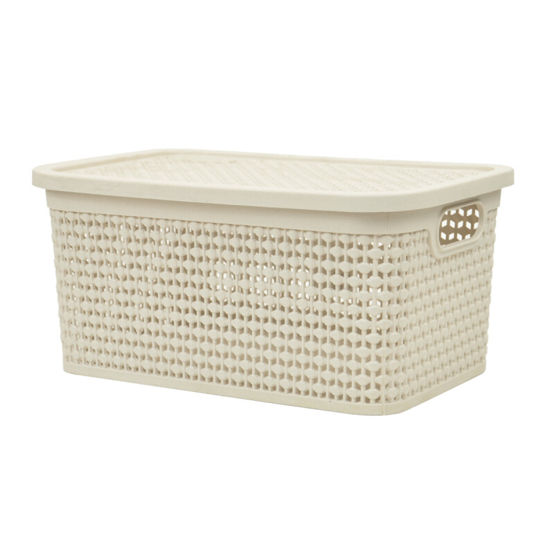Set x2 Caja simil ratán 4 lts BEIGE
