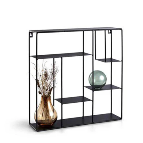 RACK METAL NEGRO PARA COLGAR CON ESTANTES 39X39X10CM 27020 RACK METAL NEGRO PARA COLGAR CON ESTANTES 39X39X10CM 27020
