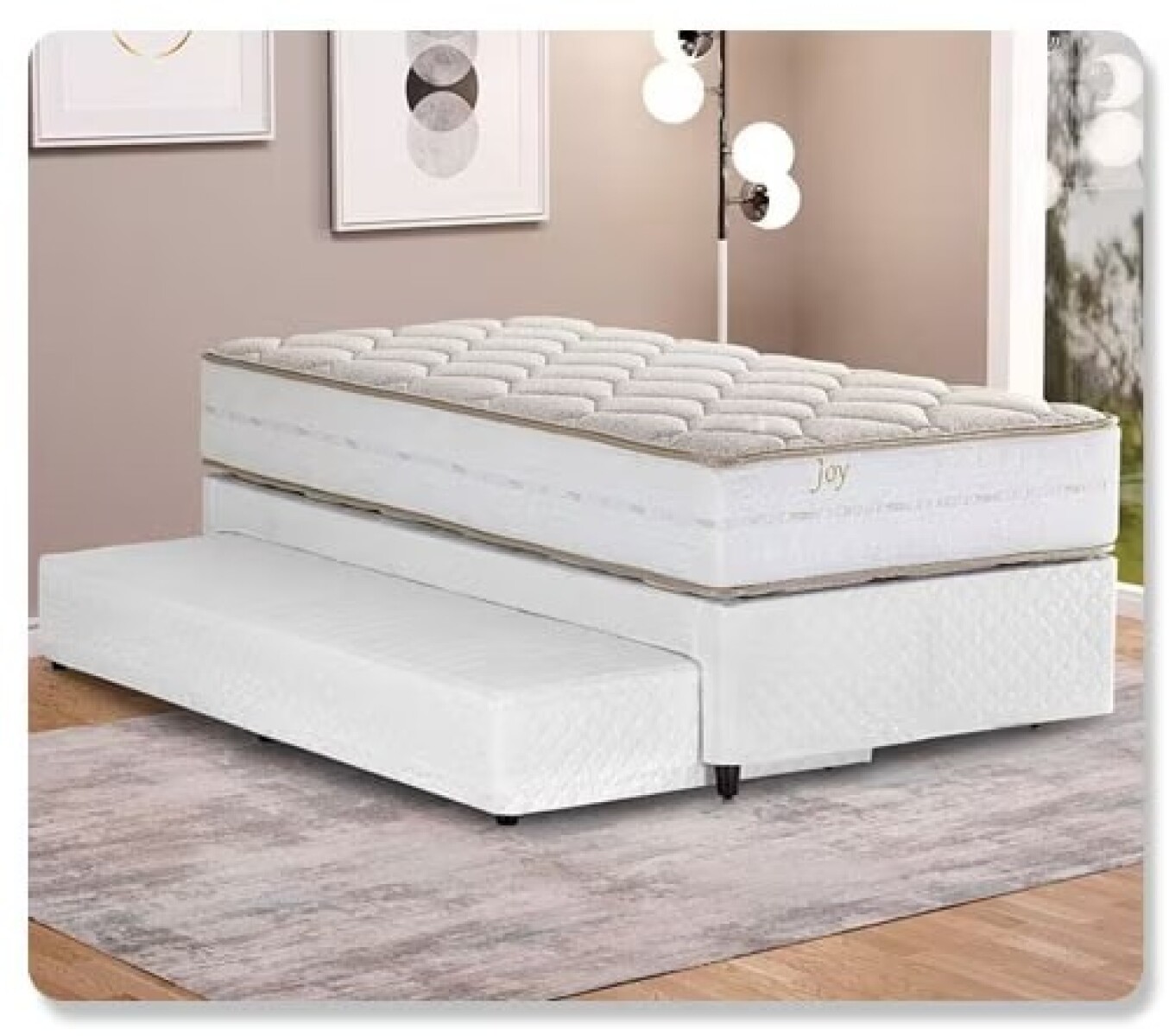 BOX 0.90X1.90 C/CAMA 1453 + COLCHON KIEV - RESORTES MAXSPRING 