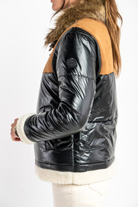 Campera Capitoneada Combinada Negro