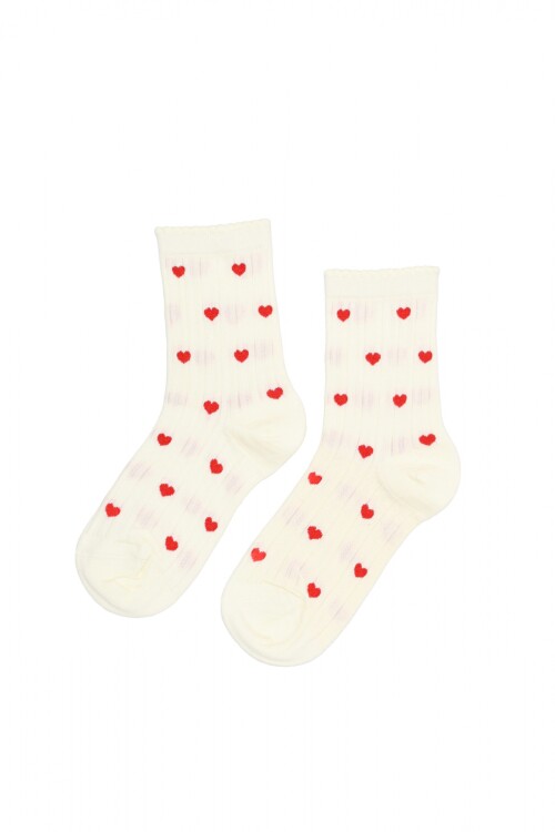 Media Rib Estampada Corazones