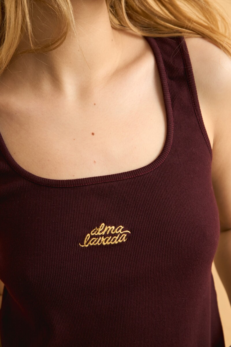 Musculosa Rib alma lavada marrón