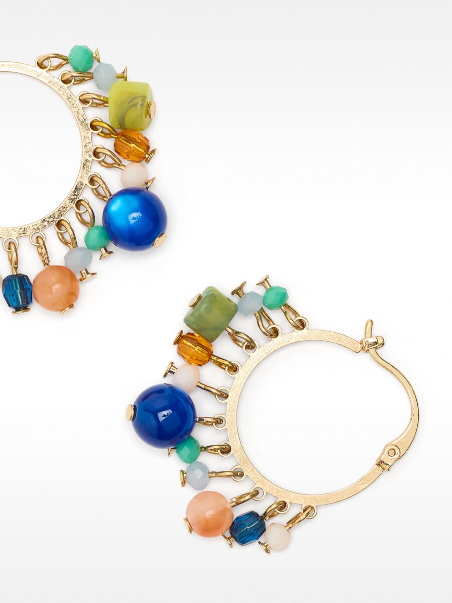Aros Con Cuentas Multicolores multicolor