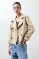 Trench corta doble botonadura tostado
