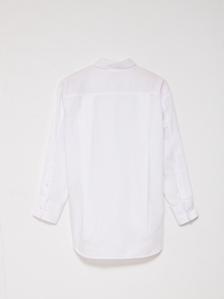 Camisa manga larga poplin Blanco