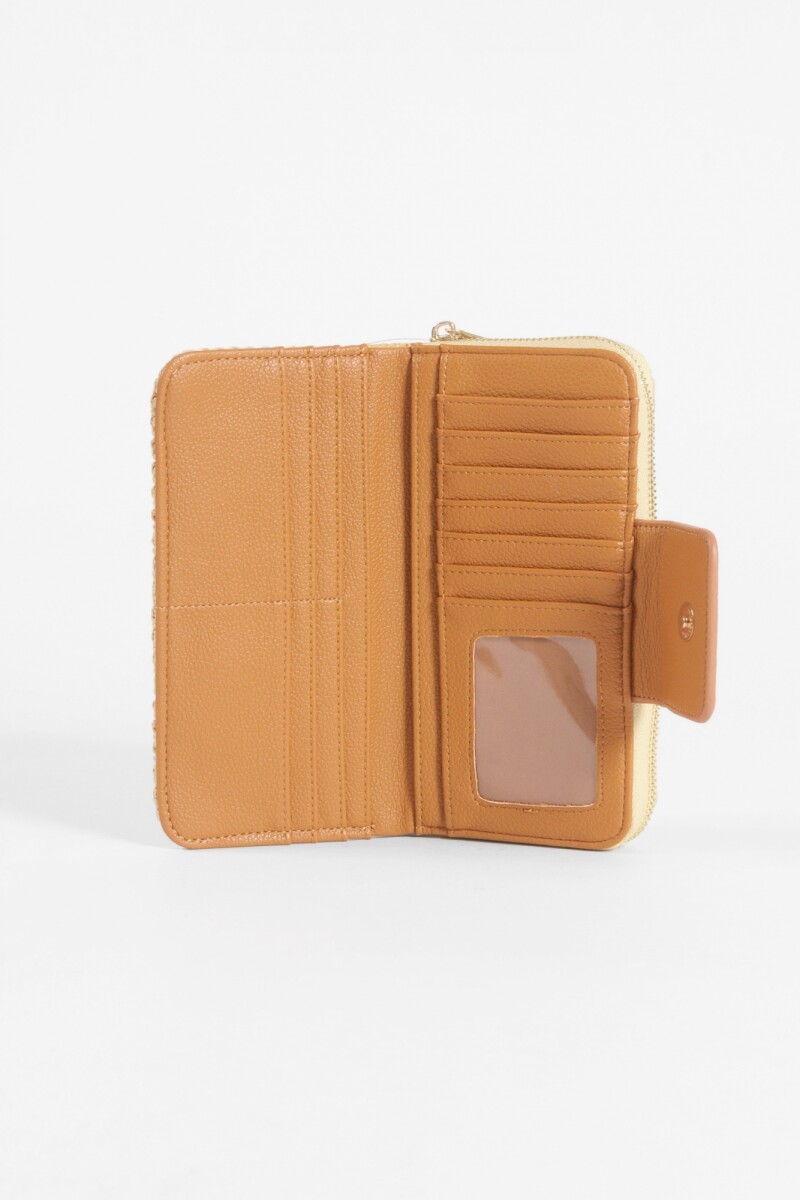 Billetera rafia beige