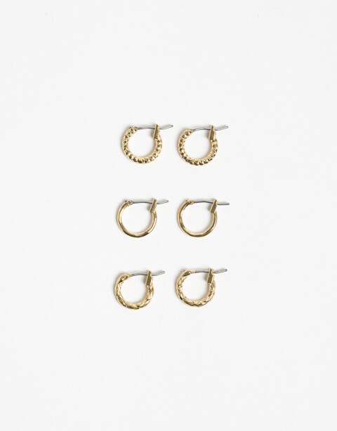 Aros Argollas Set Metal Argolla Set Metal Delicado - Dorado