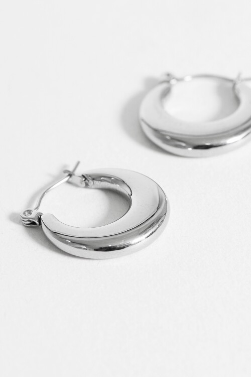 Aros forma gota plateado