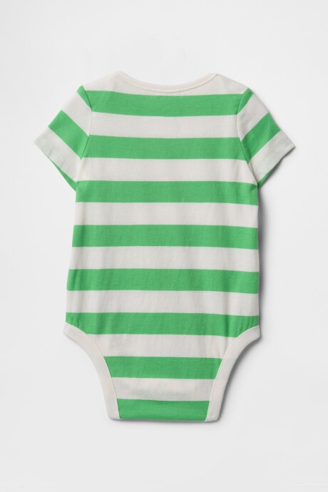 Body A Rayas Bebé White Green Stripe