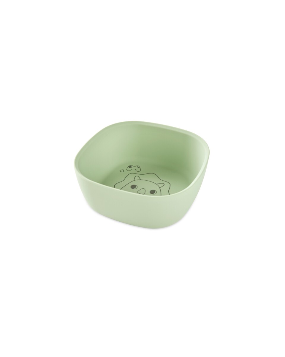 Bowl de silicona, verde, diseño dino 