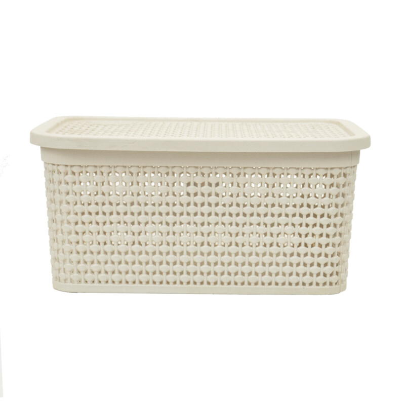 Set x2 Caja simil ratán 4 lts BEIGE