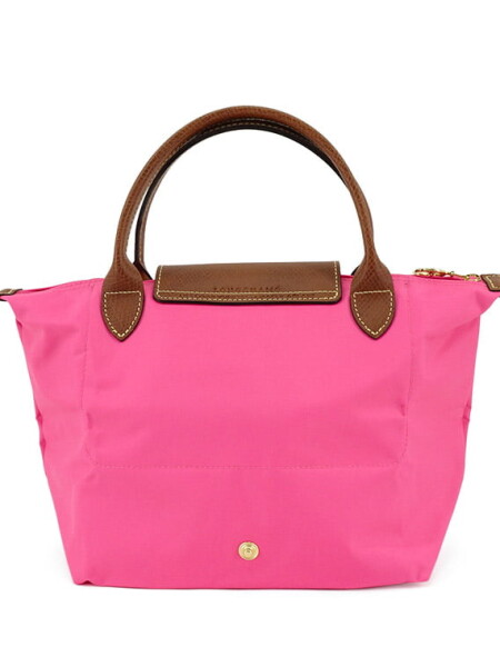 Longchamp -Cartera Longchamp plegable de nylon con cierre y asa corta, Le pliage S Fucsia