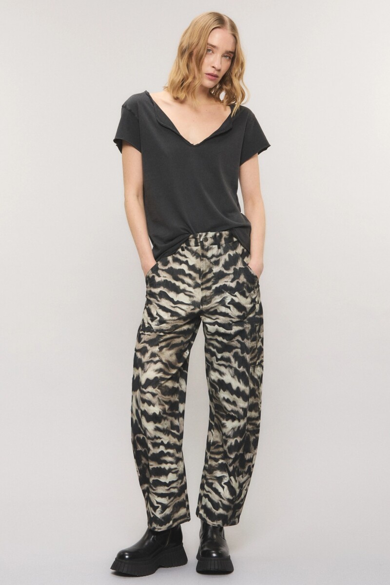 PANTALON SMOKE ZEBRA Negro