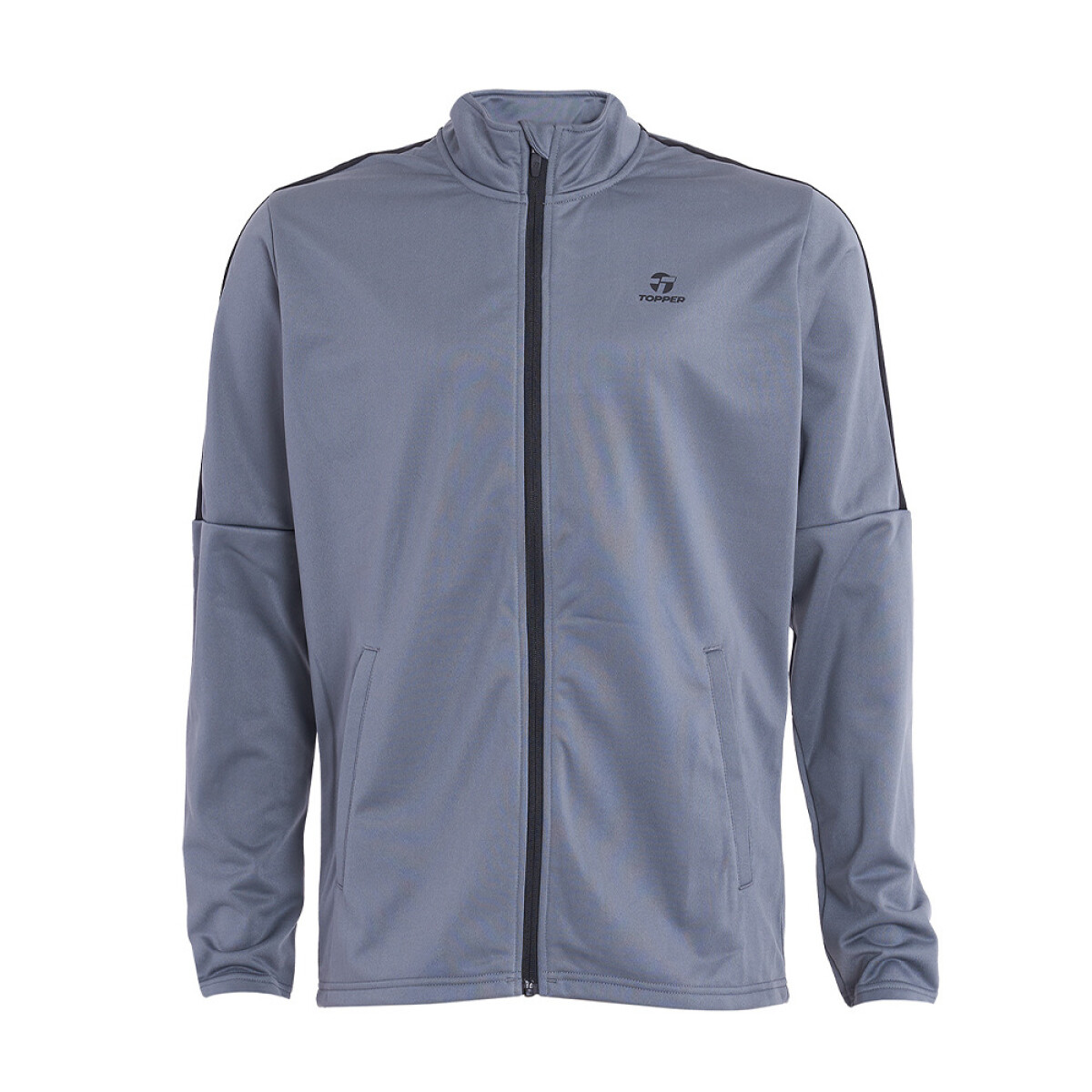 CAMPERA MEN TRNG TEAM gris castle - GRIS CLARO/NEGRO/NARANJA 