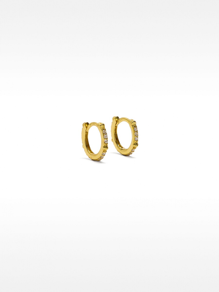 Aros Con Circonitas - Plata De Ley 925 dorado