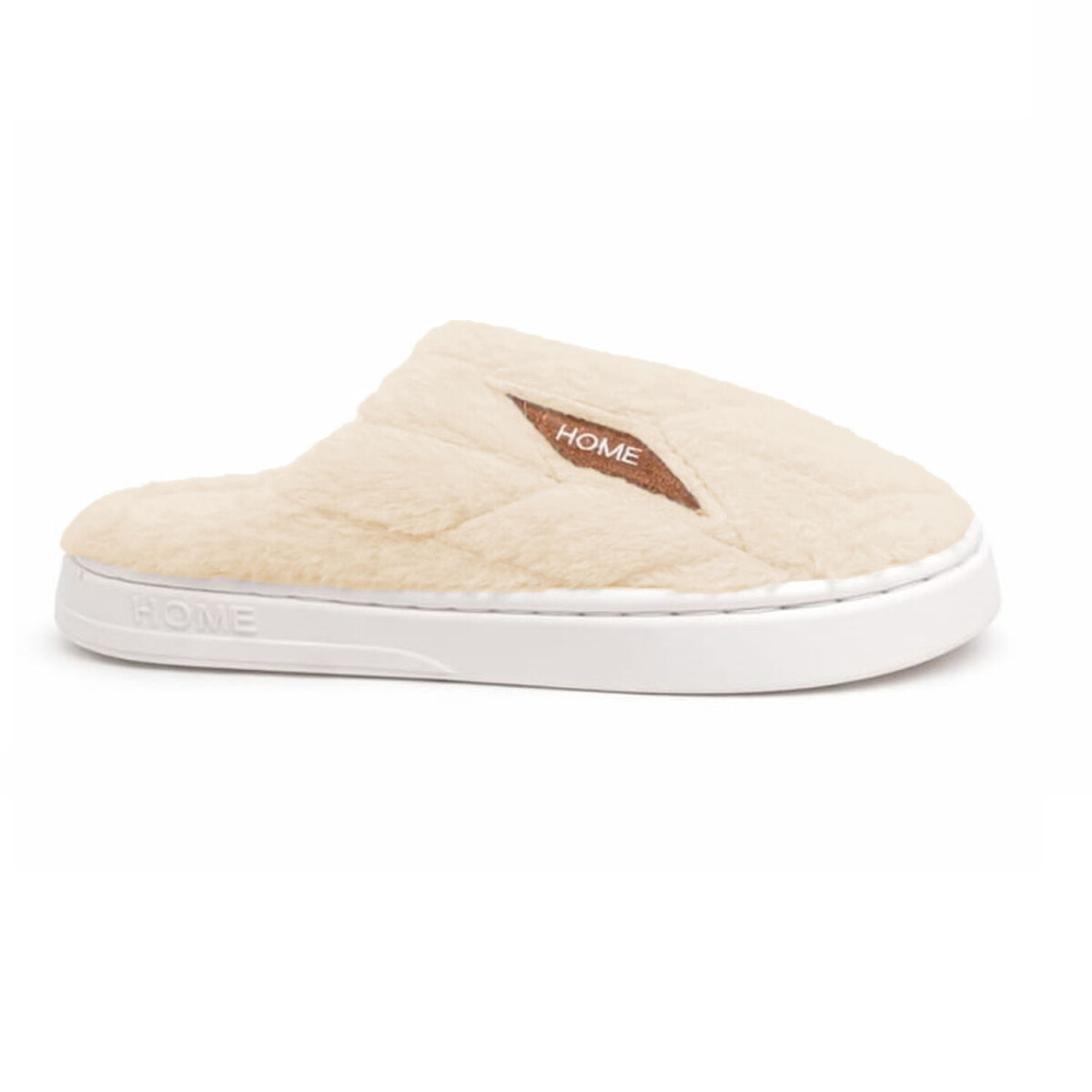 Pantuflas Unisex Suela Antideslizante Felpa Suave y Abrigada - Natural 