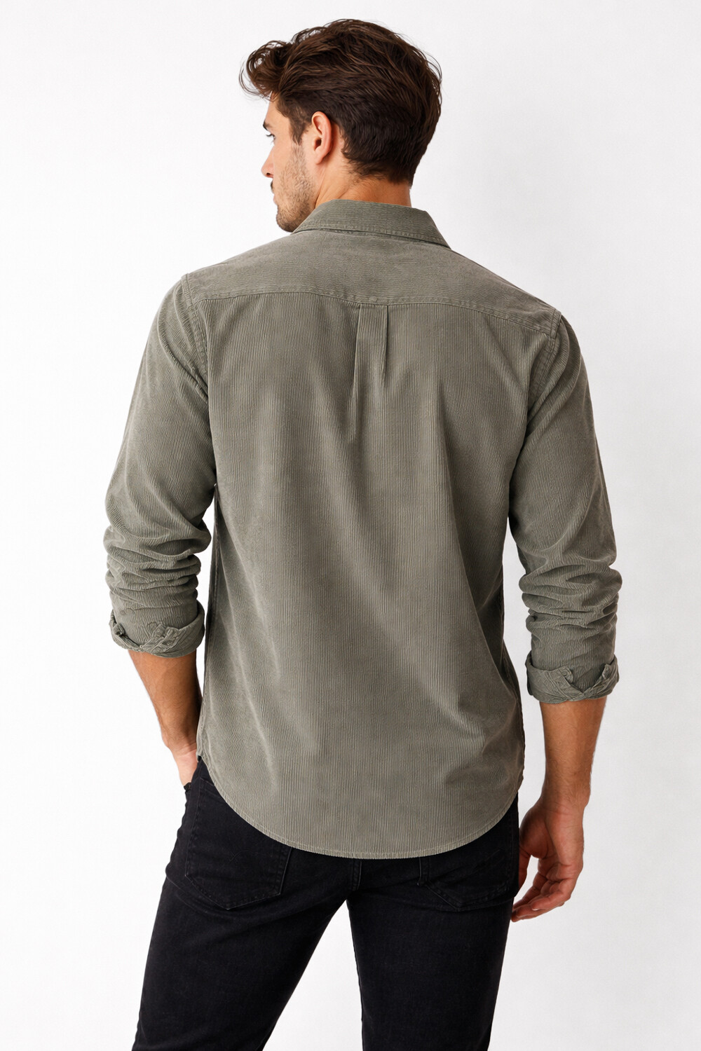 Camisa Sutra Verde Seco