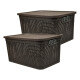 Set x2 Caja simil ratán 15 lts CHOCOLATE