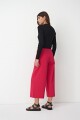 Pantalón culotte de pierna ancha fucsia