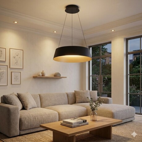 Campana led de Suspender DIMERIZABLE interior champagne 50W NEGRA