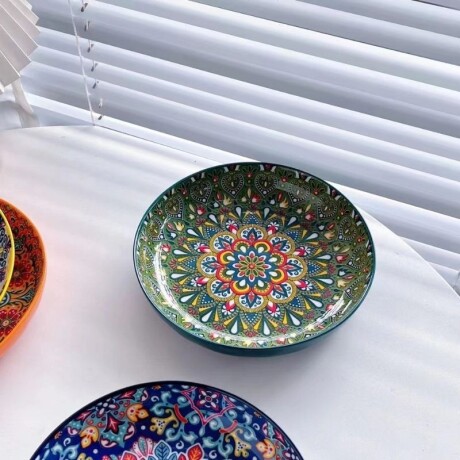 Plato Mosaico Varios Diseños Verde