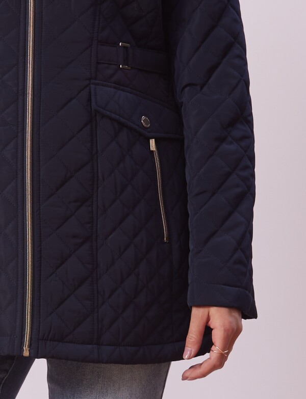 Campera Capitoneada Capucha AZUL