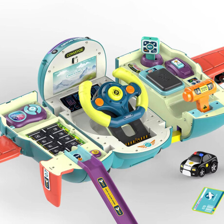 Avión Simulador De Vuelo C/Accesorios Juguete Niños Verde
